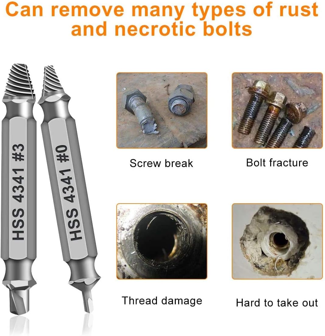 🛠️ Stripped Broken Screw Remover, 🔩6 Counts Set Easy Out Bolt Extractor