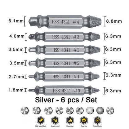 🛠️ Stripped Broken Screw Remover, 🔩6 Counts Set Easy Out Bolt Extractor