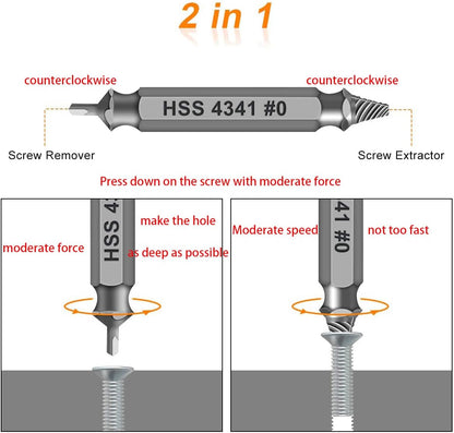 🛠️ Stripped Broken Screw Remover, 🔩6 Counts Set Easy Out Bolt Extractor